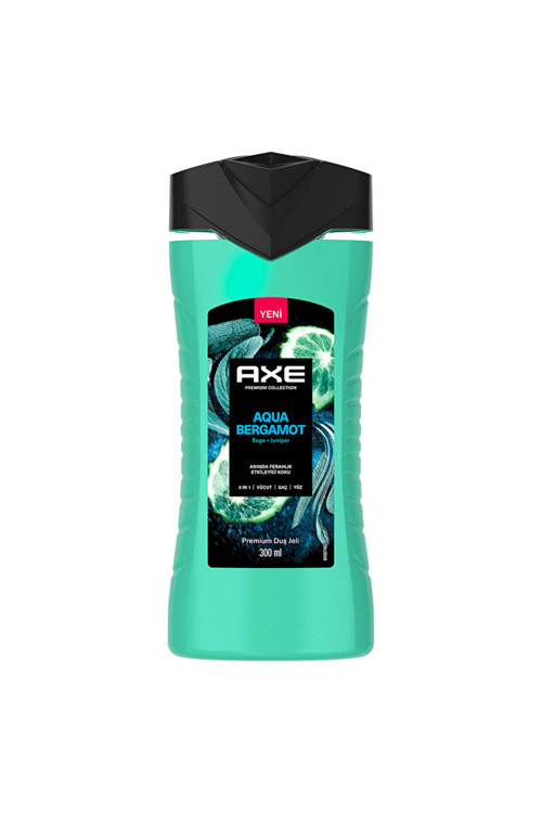 3 Adet Axe Duş Jeli 3İn1 Aqua Bergamot 300 Ml