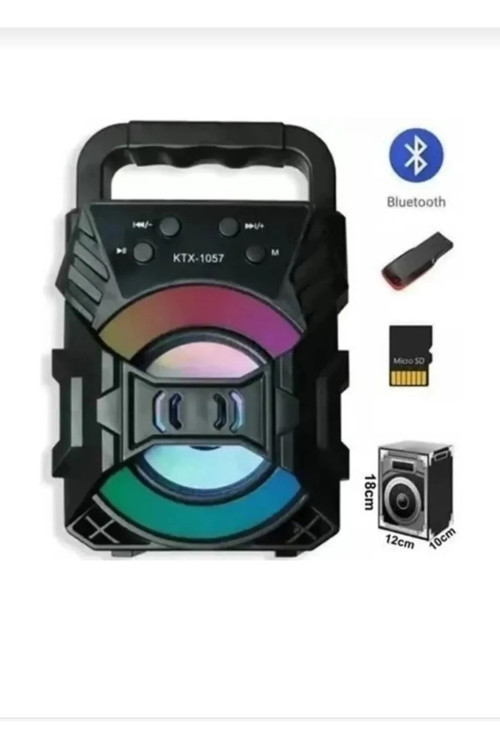 shoptekno Siyah Dx-1057 Fm Radyolu Mini Taşınabilir Müzik Çalar Kutusu Bluetooth'lu Ses Bombası İthalatçı Gar