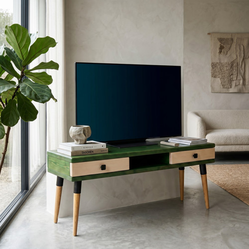Modest TV: İskandinav Masif TV Ünitesi 2 Çekmeceli 1 Raflı - 120 YE-BZ