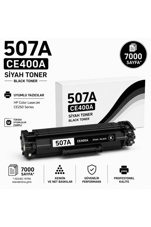 HP CE400A-CE250-507A Siyah 7000 Sayfa
