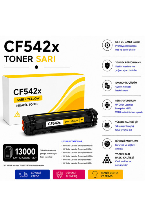 HP CF542x Toner Sarı
