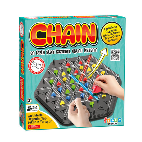 Chain Üçgen Zincir Strateji Kutu Oyunu – Lastikli Akıl, Mantık ve Zeka Geliştirici Aile Oyun