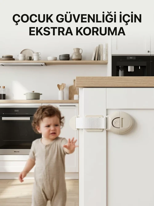 Dolap Ve Çekmeceler İçin Çocuk Güvenlik Kilidi Pratik Emniyet Aparatı