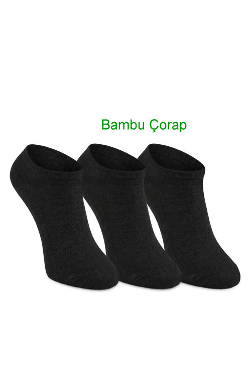 JOLLY 3 lü Erkek Bambu Siyah Çorap