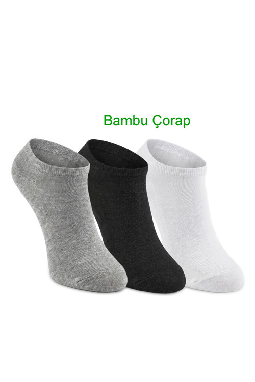 JOLLY 3 lü Erkek Bambu Siyah / Gri Çorap