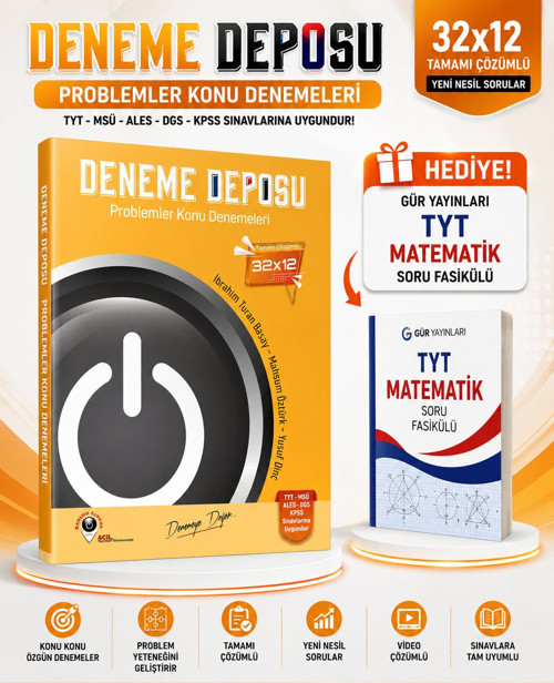 Acil Yayınları Deneme Deposu TYT Problemler Konu Denemeleri-GÜR YAYINLARI TYT MATEMATİK SORU FASİKÜLÜ HEDİYE!!