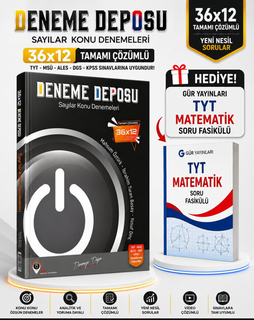 ACİL YAYINLARI Deneme Deposu TYT Sayılar Konu Denemeleri-GÜR YAYINLARI TYT MATEMATİK SORU FASİKÜLÜ HEDİYELİ!!