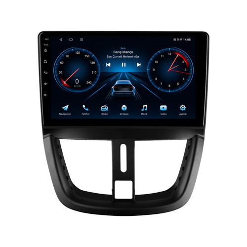 Peugeot 207 Android Multimedya (2006-2012) CarPlay Android Auto Navigasyon Kameralı 4GB RAM 32GB