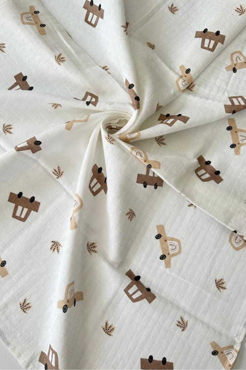 Araba Desenli Muslin Örtü & Battaniye