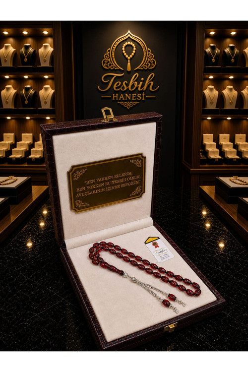 Ateş Kehribar Tesbih Harfli Kişiye Özel Seri Sıkma Kehribar Tesbih Usta İşi Tesbih Gümüş Kaplama Babalar Gunu Hediyesi