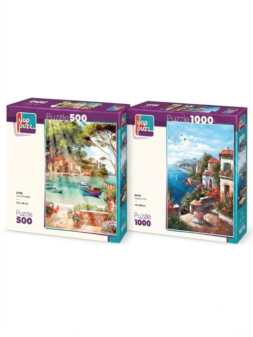 Yamaç Evleri ve Güne Merhaba İkili Set - 1000 + 500 Parça İkili Puzzle Seti