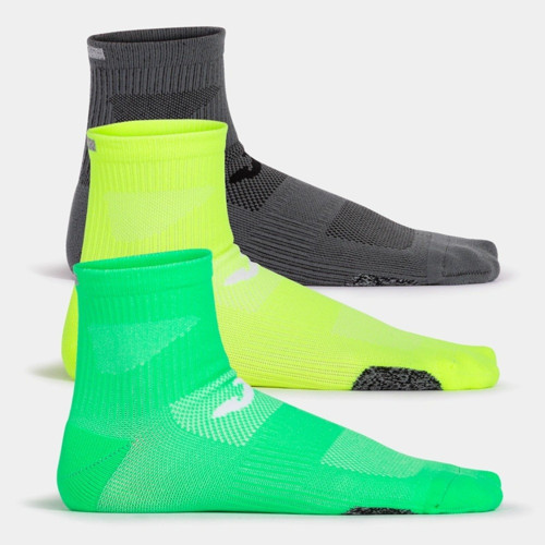 400777.226 Unisex 3'lü Koşu Çorabı - Yeşil/Sarı