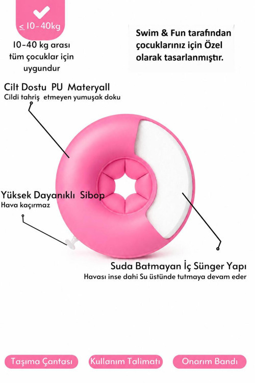 Swim & Fun Çocuk Yüzme Kolluğu Extra Güvenlikli / Bebek Yüzme Kolluk / Tamir Seti Ve Çantası / Deniz Kolluk