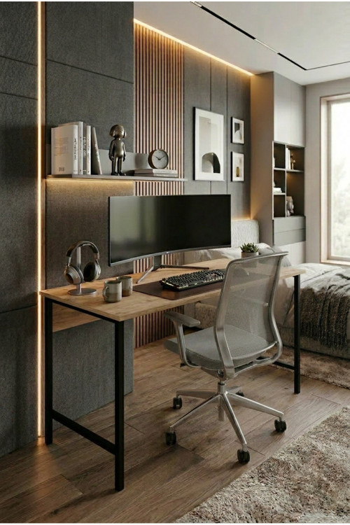 Forge Lite Çalışma Masası 140X60 Cm Metal Ayaklı Bilgisayar Masası Modern Ofis Ve Genç Odası Masası