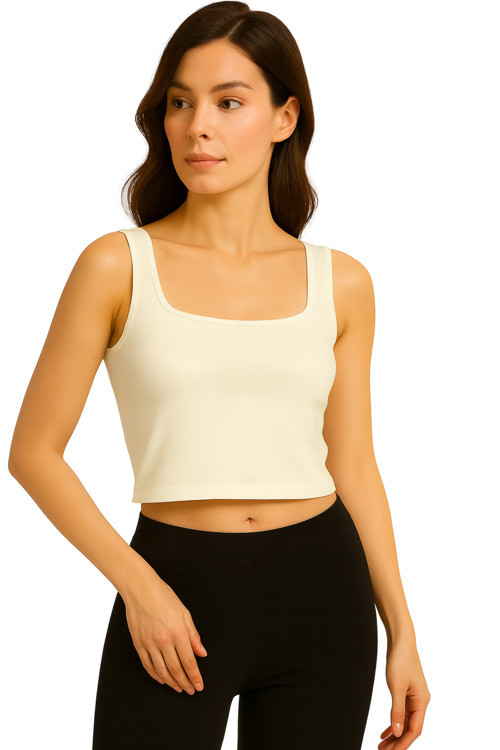 Body Kadın %95 Viskon Ring Örme Kumaş Kare Yaka Askılı Body