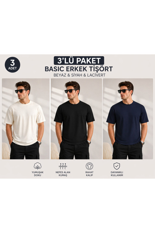 Erkek Basic Bisiklet Yaka Kısa Kol Örme Oysho Kumaş Regular Tişört