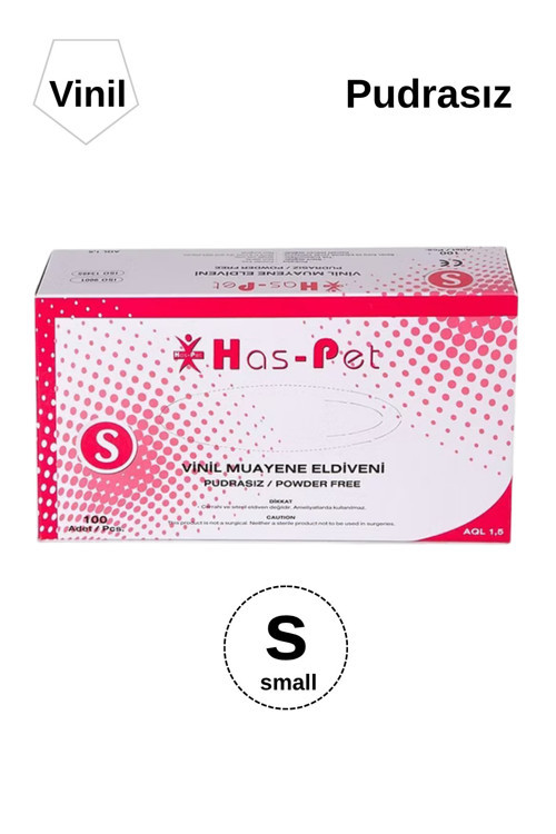 Haspet Vinil Pudrasız Eldiven Small Beden