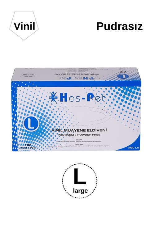 Haspet Vinil Pudrasız Eldiven Large Beden