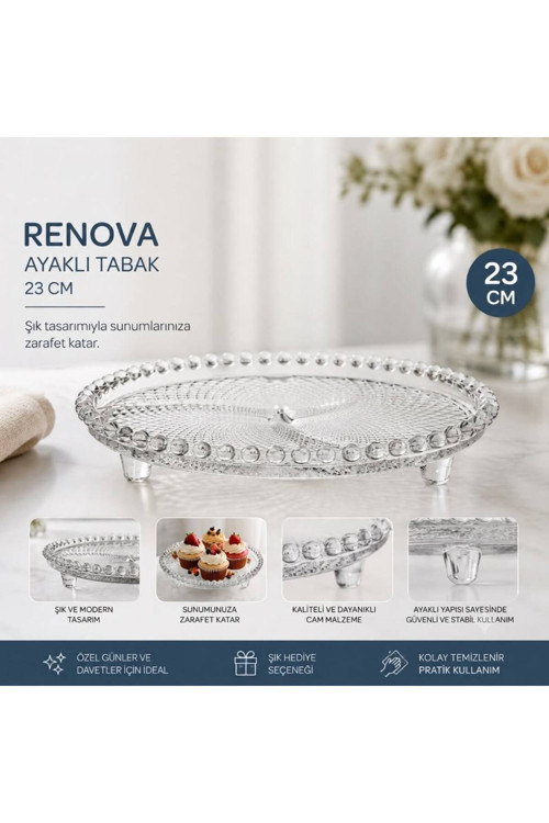Renova Sunumluk Tabak Bölmeli 23cm