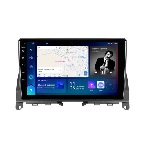 Mercedes C-Class Android Multimedya (2007-2011) CarPlay Android Auto Navigasyon 8GB RAM 128GB Pro