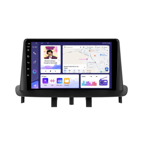 Renault Megane Android Multimedya (2009-2015) CarPlay Android Auto Navigasyon Kameralı 8GB RAM 64GB