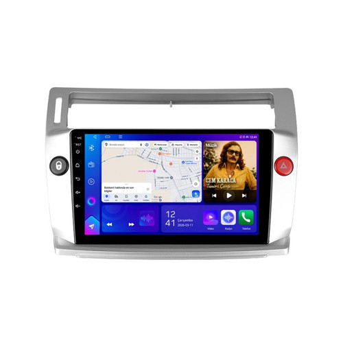 Citroen C4 Android Multimedya (2005-2011) CarPlay Android Auto Navigasyon 10GB RAM 256GB Pro