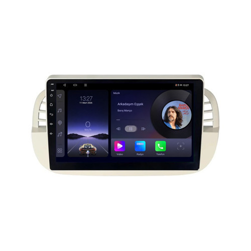 Fiat 500C Android Multimedya (2009-2015) CarPlay Android Auto Navigasyon Kameralı 8GB RAM 128GB Pro