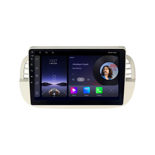 Fiat 500 Android Multimedya (2009-2015) CarPlay Android Auto Navigasyon Kameralı 8GB RAM 64GB