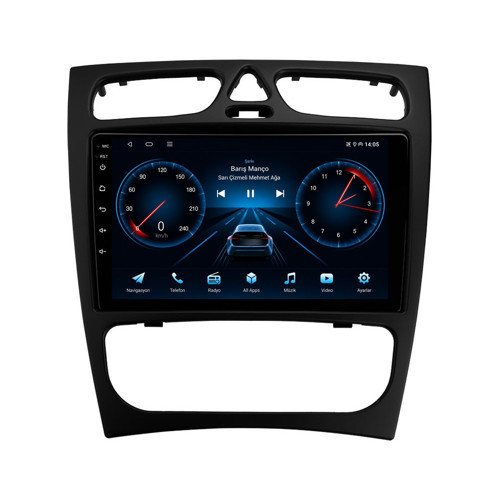 Mercedes C-Class Android Multimedya (2000-2004) CarPlay Android Auto Navigasyon 4GB RAM 64GB