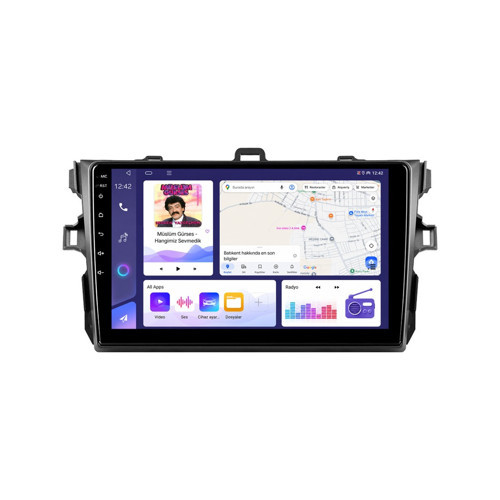 Toyota Corolla Android Multimedya (2007-2012) CarPlay Android Auto Navigasyon Kameralı 4GB RAM 64GB