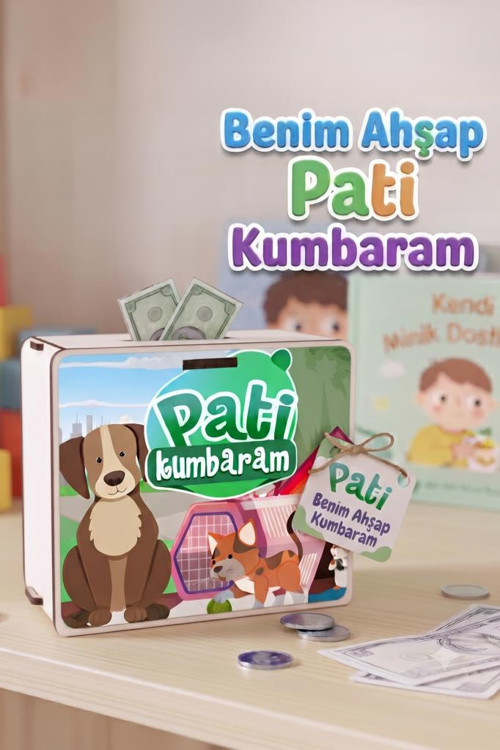 Benim Ahşap Pati Kumbaram Eğitici Dekoratif Demonte Çocuk Kumbarası