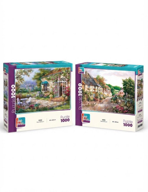 Taş Sokak ve Hayal Bahçesi İkili Set - 2 x 1000 Parça Manzara İkili Puzzle Seti