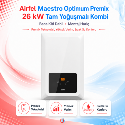 Maestro Optimum Premix 26 kW Tam Yoğuşmalı Kombi (Baca Kiti Dahil) (Montaj Hariç)