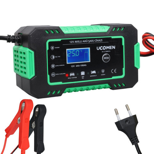 UC-C120501A 12V 6A LCD GÖSTERGELİ AKILLI AKÜ ŞARJ CİHAZI