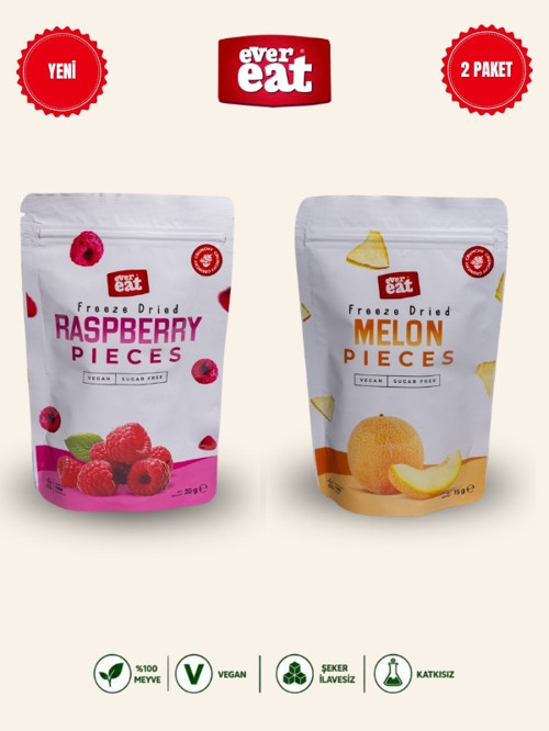 Frambuaz-Kavun Freeze Dry Meyve Cipsi 2'li Paket Doğal Sağlıklı Atıştırmalık