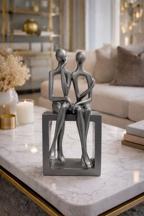 25 cm Kaideli Couple Biblo Obje Süs Dekoratif Ev Ofis Aksesuar