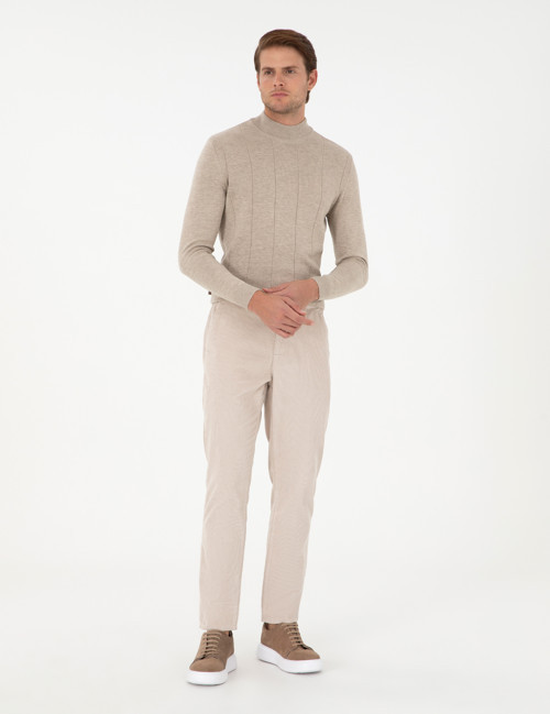 Bej Carrot Fit Kadife Kanvas Pantolon 50295927-VR011