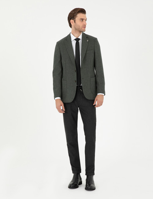 Antrasit Slim Fit Bağcıklı Kanvas Pantolon 50296178-VR006
