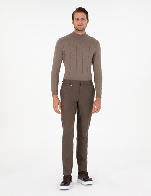 Kahverengi Ex. Slim Fit Kumaş Pantolon 50297517-VR029