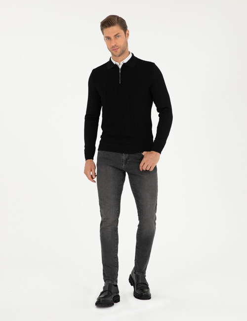 Antrasit Slim Fit Jean Pantolon 50295871-VR006