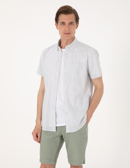 Haki Regular Fit Kısa Kollu Gömlek 50301548-VR027