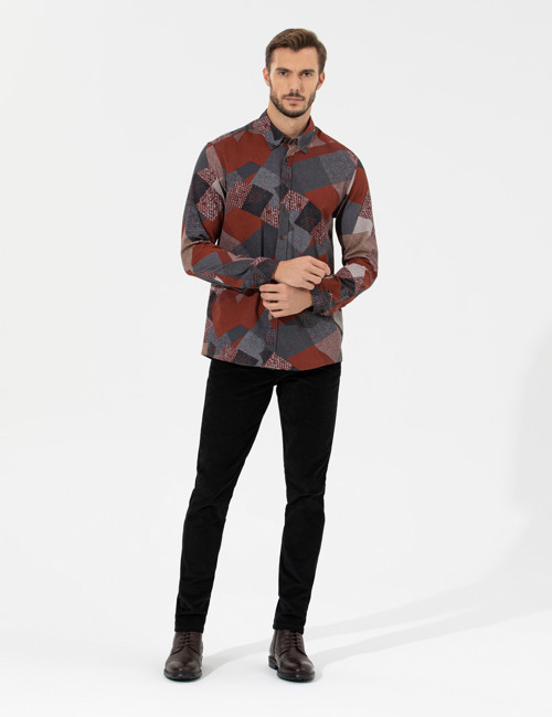Siyah Slim Fit Kadife Kanvas Pantolon 50259715-VR046