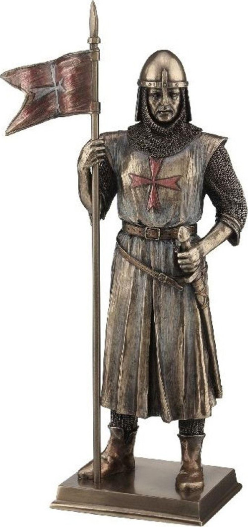 Collection Bronz Renk Haçlı Askeri Şovalye 30 cm