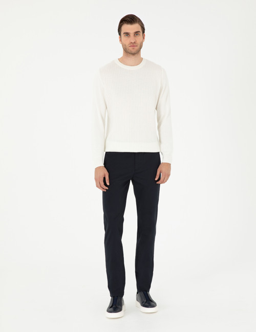 Lacivert Slim Fit Basic Kanvas Pantolon 50292522-VR033