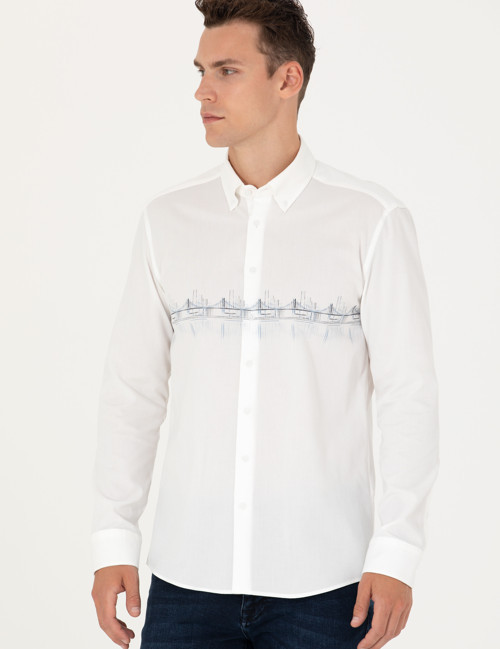 Saks Slim Fit Uzun Kollu Gömlek 50274037-VR032