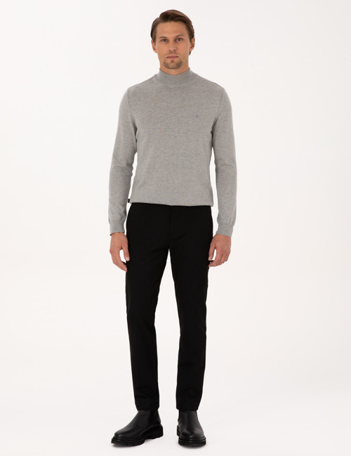 Siyah Slim Fit Kanvas Pantolon 50310911-VR046