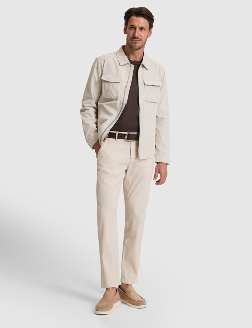 Bej Straight Fit Keten Karışımlı Beli Lastikli Kanvas Pantolon 50320840-VR011