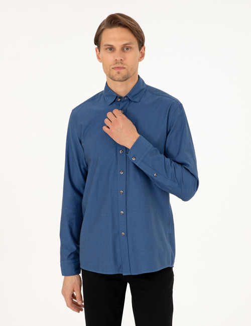 İndigo Slim Fit Uzun Kollu Gömlek 50293255-VR028