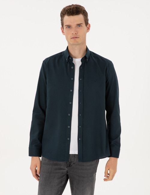 Lacivert Regular Fit Uzun Kollu Gömlek 50316736-VR033