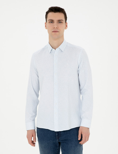 Açık Mavi Slim Fit Uzun Kollu Gömlek 50283503-VR095